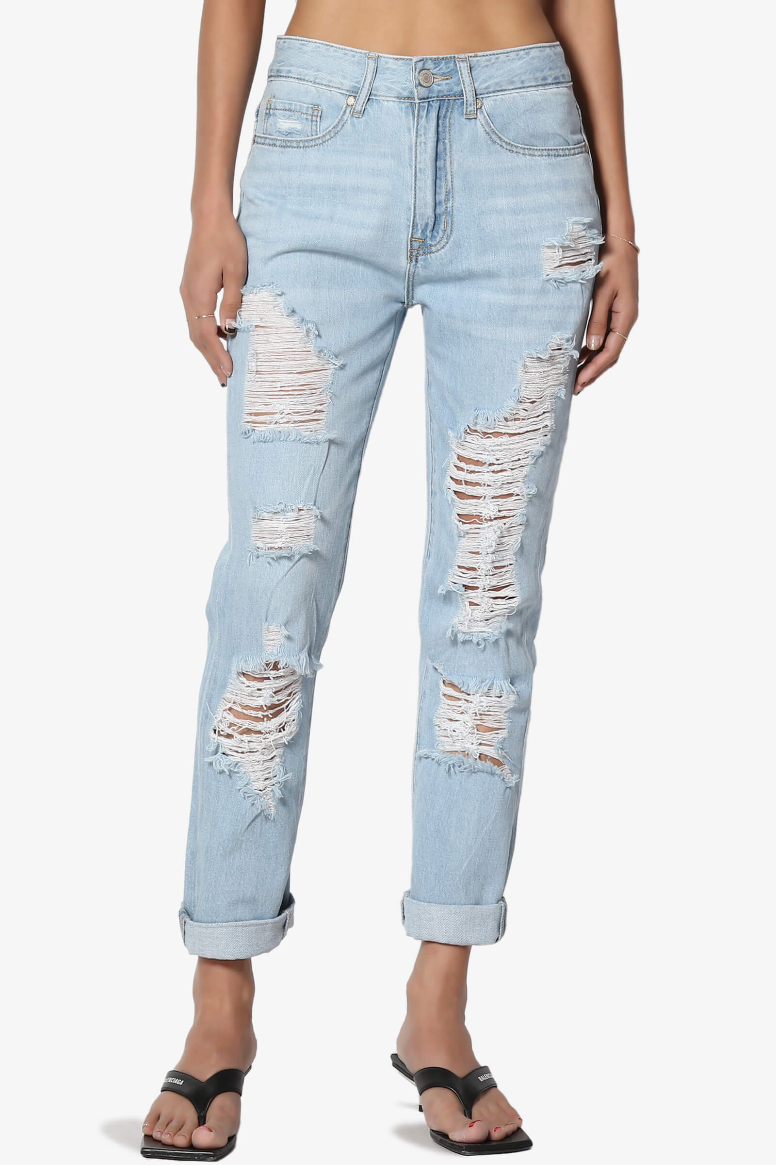distressed bf jeans