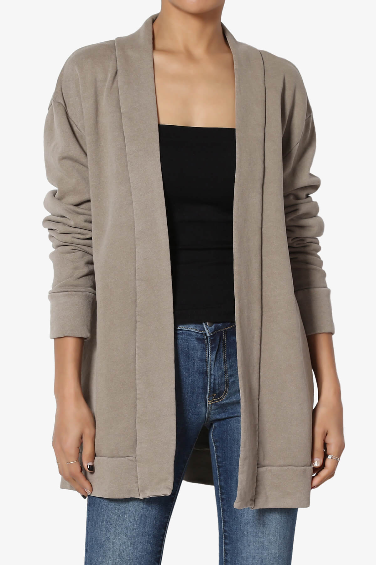 oversized open front cardigan