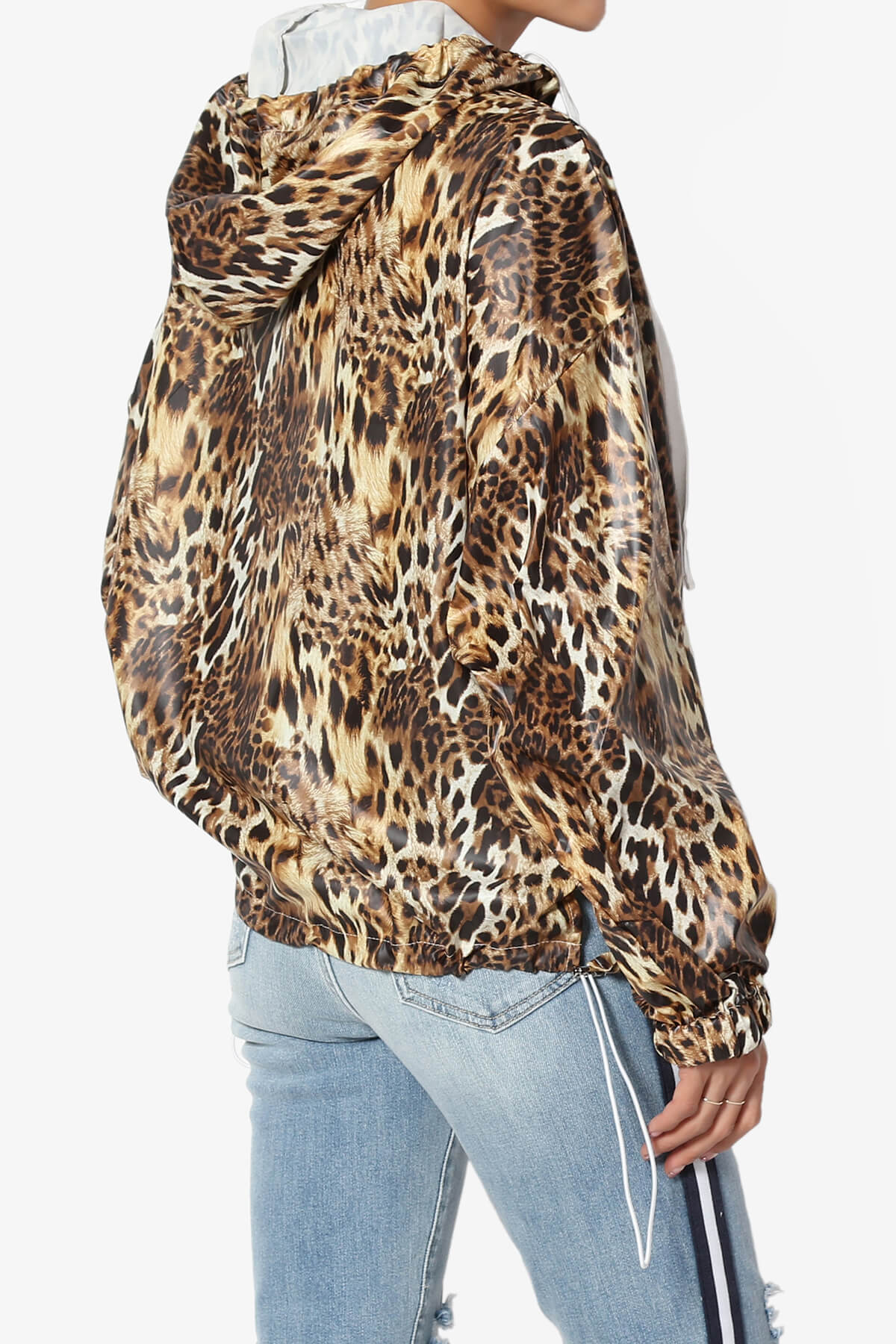 hooded leopard jacket