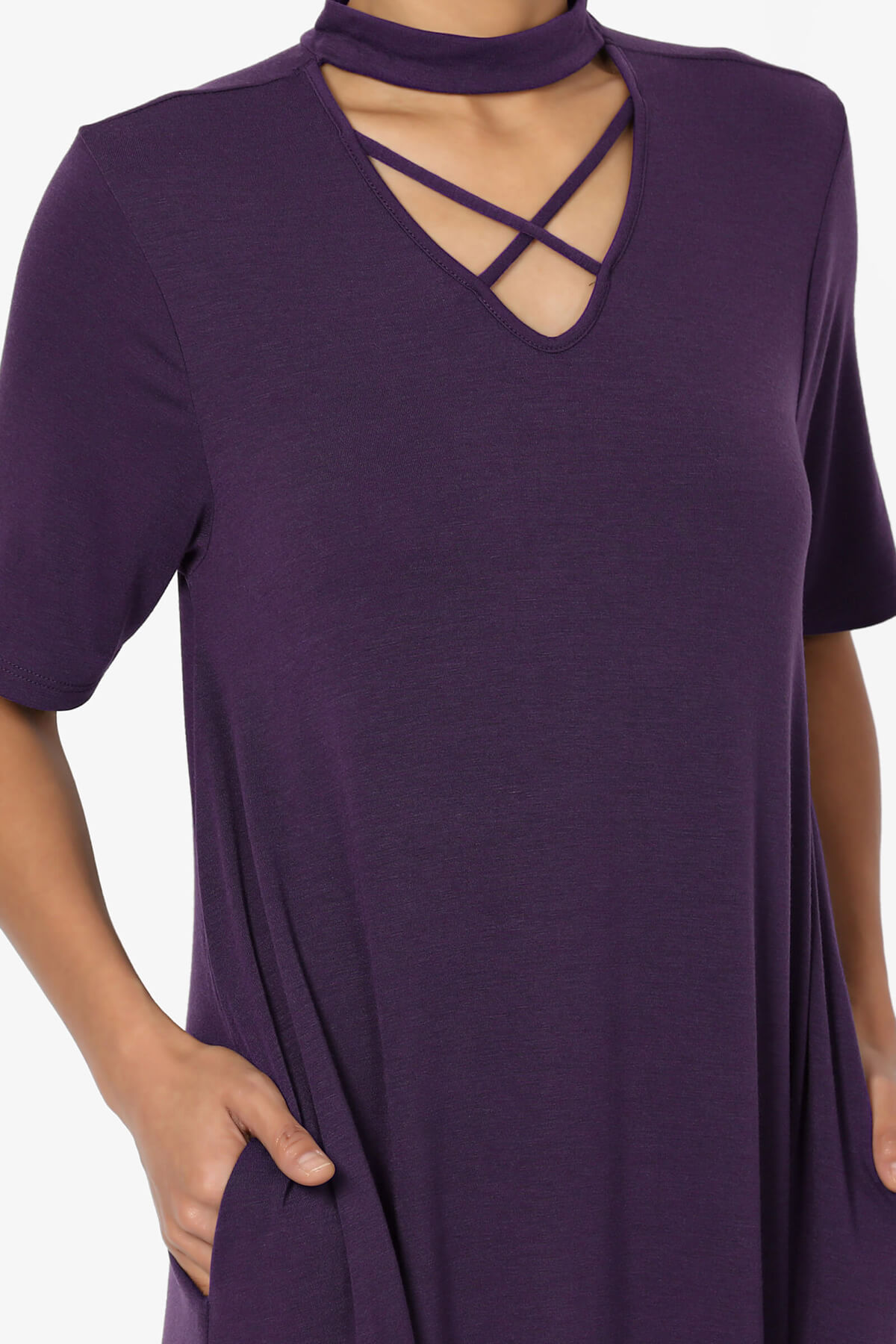 dark purple t shirt dress