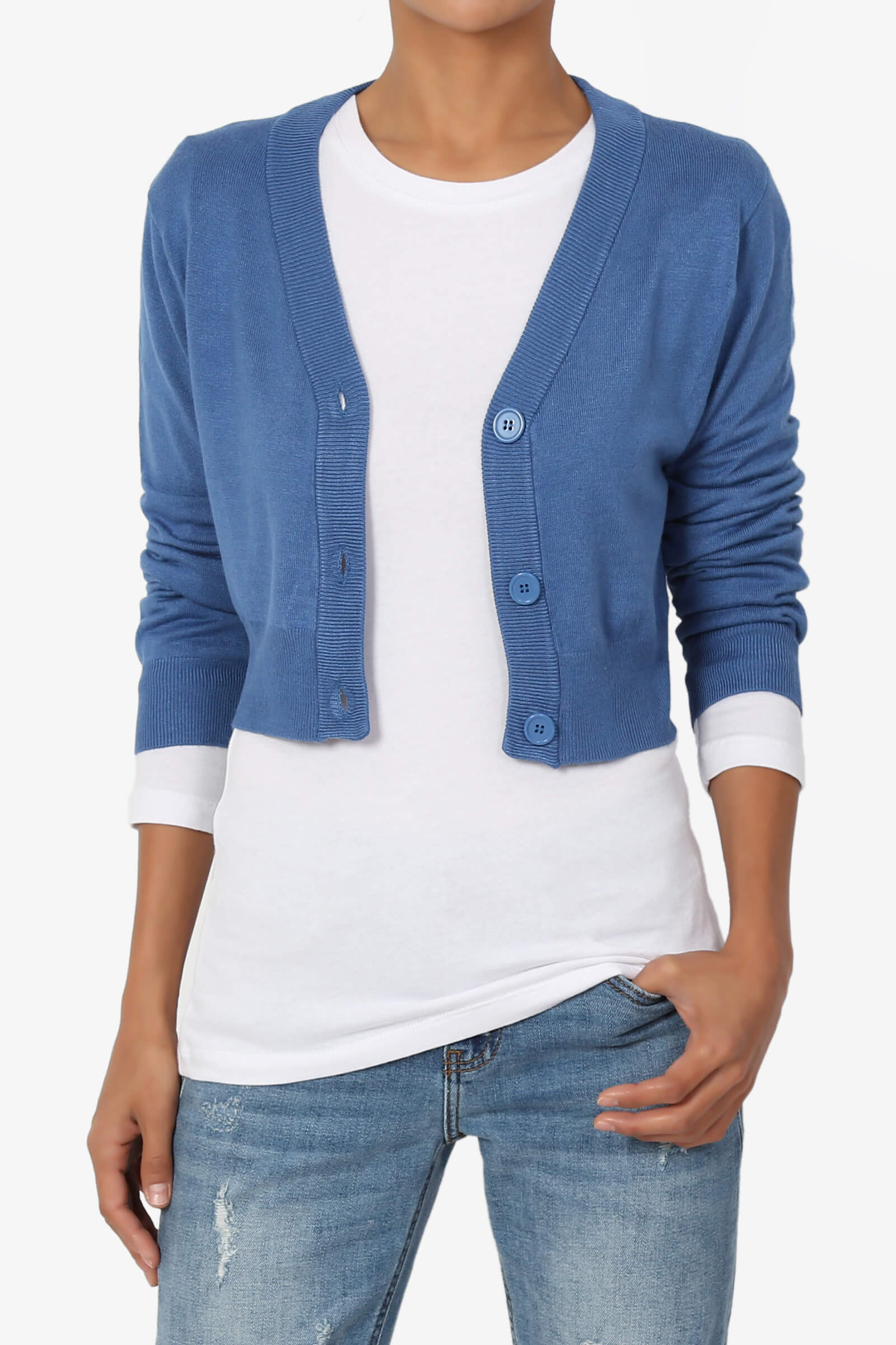 button up cropped cardigan